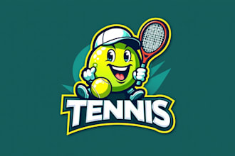 design realistic tennis sport mascot logo
