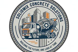 design a strong and professional concrete mixer logo for your business
