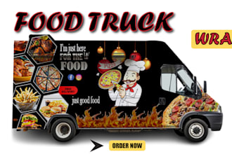 make stunning food truck wrap design,car or van wrap