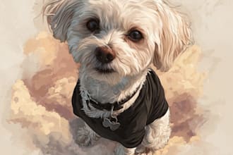 draw pet portrait into cartoon disney