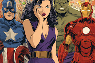 design a marvel style comic book and superhero