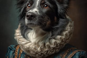 create custom royal pet portrait in high quality