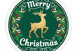 design a festive and joyful christmas logo for your brand