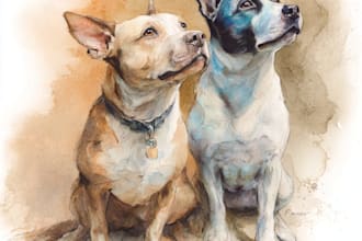 create a stunning watercolor pet portrait from your photo