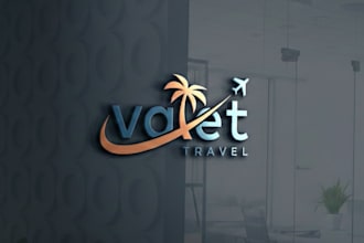 design travel agency tourism hotel resort vacation beach logo
