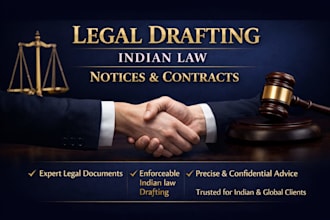 provide expert legal drafting, notices, and contracts under indian law