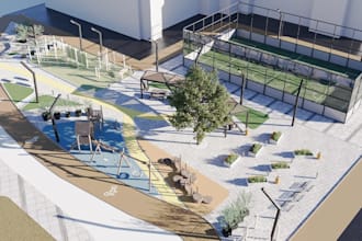 revamp children playground layout,community park,residential courtyard rendering