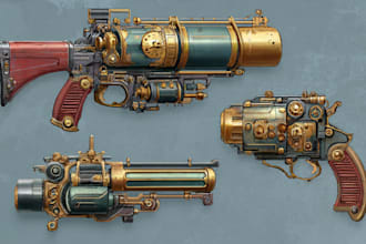 design creative concept art of weapons and items
