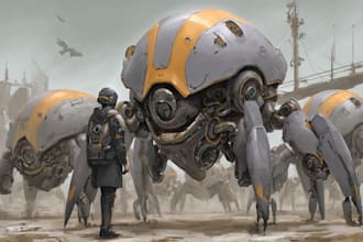 design robots and concept art of futuristic mecha