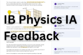 provide detailed feedback for your ib physics ia