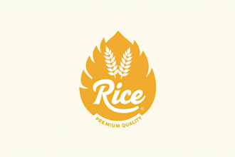 design outstanding organic grain rice logo