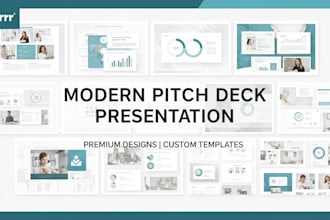 design a high quality pitch deck with premium visuals, clean layouts, and custom