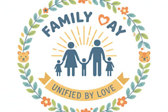 design a warm and joyful family day logo for your event or brand
