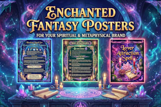 create enchanted fantasy posters for your spiritual or metaphysical brand