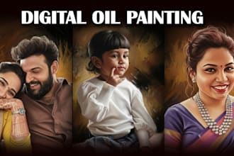draw digital oil portrait from photo