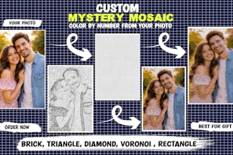 turn your photo into a custom mystery mosaic color by number