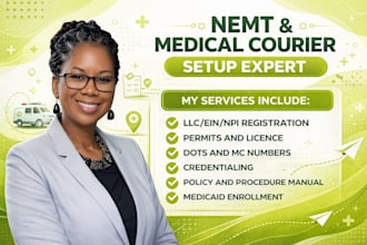 do nemt, medical courier setup, license permit, business plan, medicaid