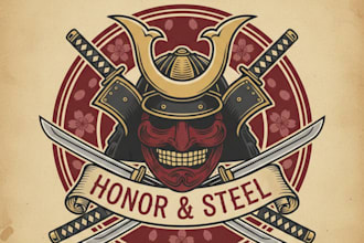 design a bold and powerful samurai logo for your brand