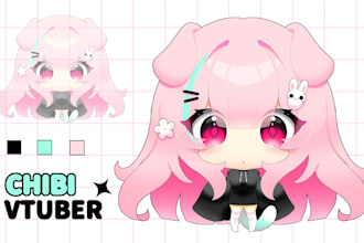 design super cute chibi, vtuber chibi or pngtuber chibi