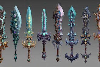 create weapon design and illustration