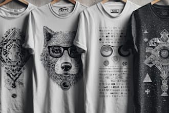 illustrate custom t shirt and typography t shirt design