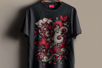 design custom typographic merchandise and illustration graphic t shirt design