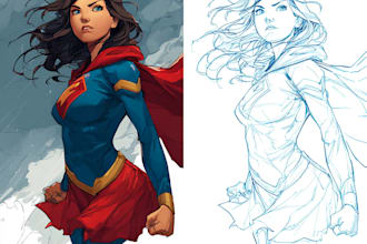 draw illustrations comic book art design characters