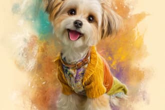 pet portrait into cute disney style