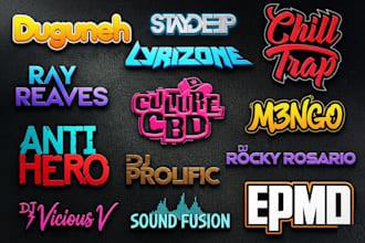 design professional dj, music, band, metal, edm, or custom font logo