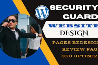 design private security guard website, body guard website and pages redesign