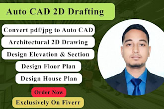 do draw autocad 2d floor plan, 3d drawing, architecture drawing