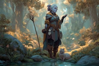 draw fantasy dnd party and dnd illustration