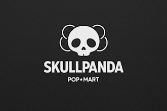 create a unique modern skull head logo for your brand