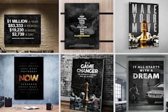 create motivational poster and canvas wall art