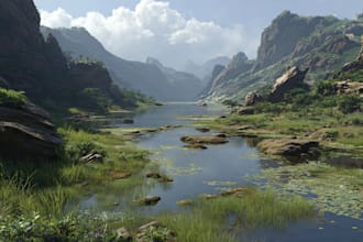 design 3d concept of rural and urban area