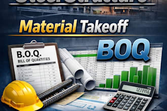 provide material takeoff and cost estimation for all type of building