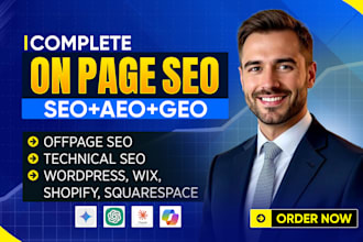 do onpage SEO GEO aeo and off page service for wordpress shopify wix website