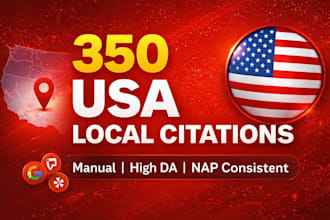 do 350 USA local citations and directory submission