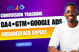 set up ga4 ecommerce and google ads conversion tracking via GTM for squarespace