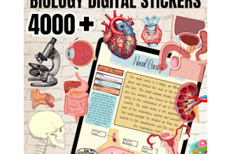 design custom biology digital stickers and anatomy