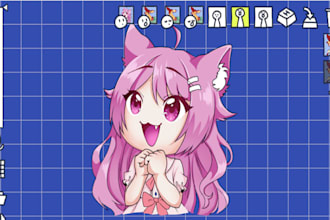 design a custom pngtuber character model, vtuber anime style for streaming