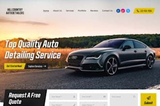 design car detailing website, car wash website, auto detailing website