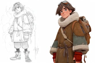 make 2d character design and character