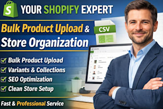 be your shopify expert for bulk product upload supplier research amazon
