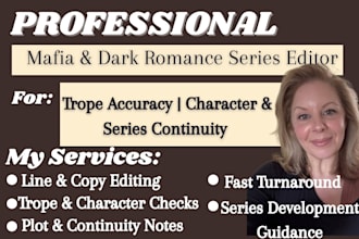 edit mafia dark romance series for trope accuracy  book continuity