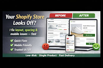 fix your shopify layout, spacing, colors, and mobile design issues