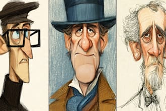draw nice cartoons and caricatures of art