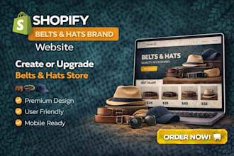 do shopify belt website, professional hats store or shopify accessories redesign