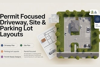 create driveway plan, site plan and parking lot layout