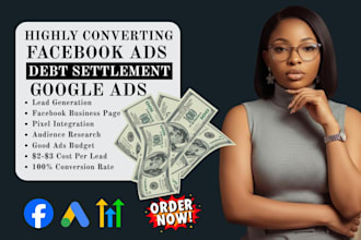 set up debt settlement lead ads debt relief automation sales funnel